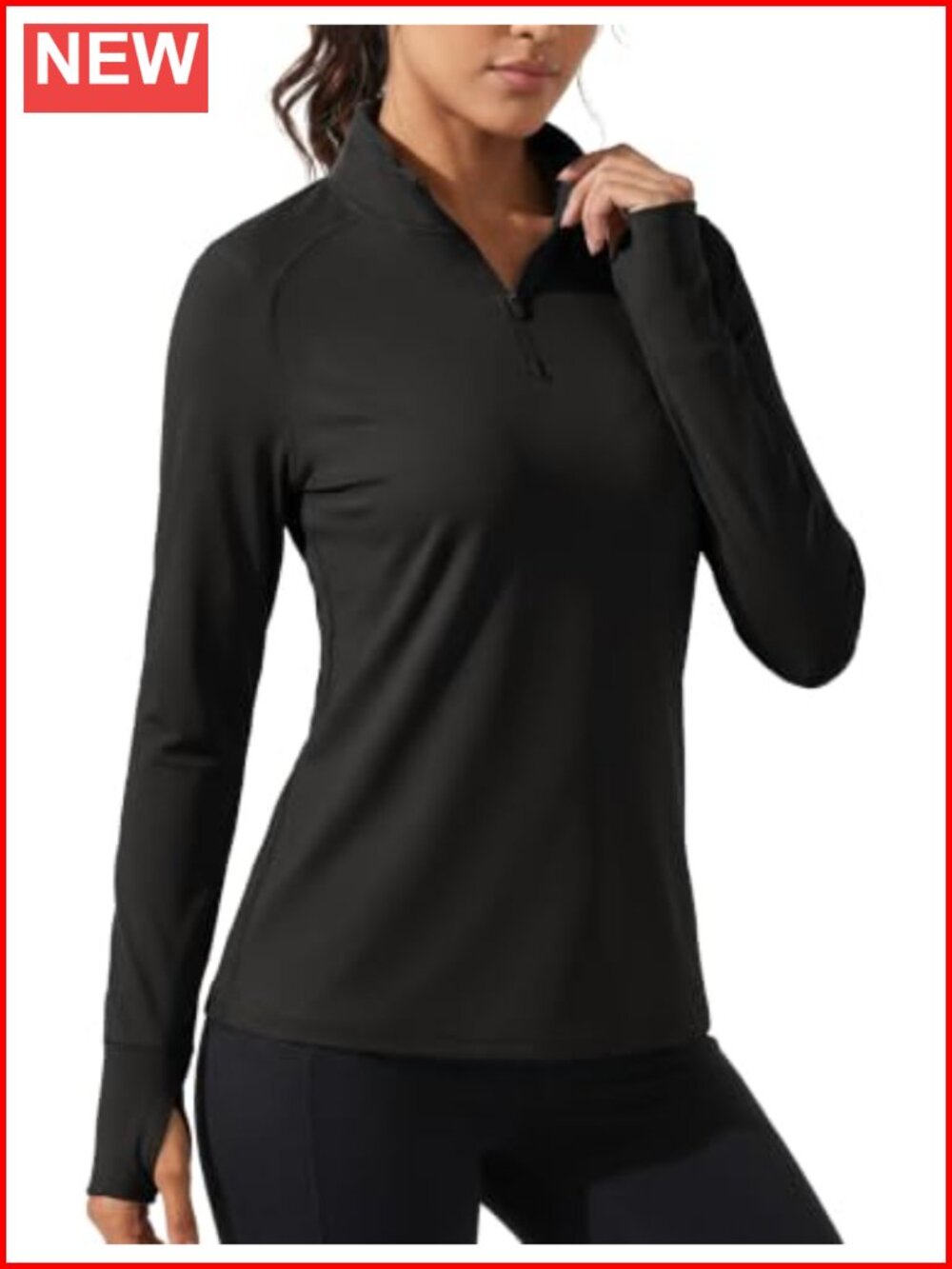 Cavva Women's Quarter Zip Fleece Pullover Sweatshirt Thumb Holes